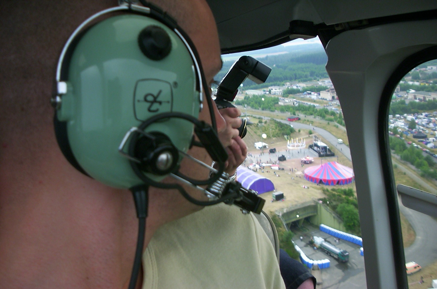 Nature One 2004, helicopter flight over camping village